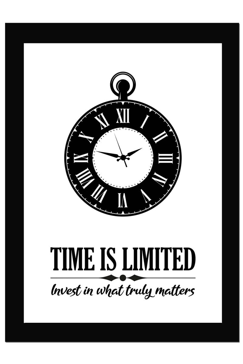AR Creative Time Is Limited Motivational Quote Framed Wall Poster - Image 1