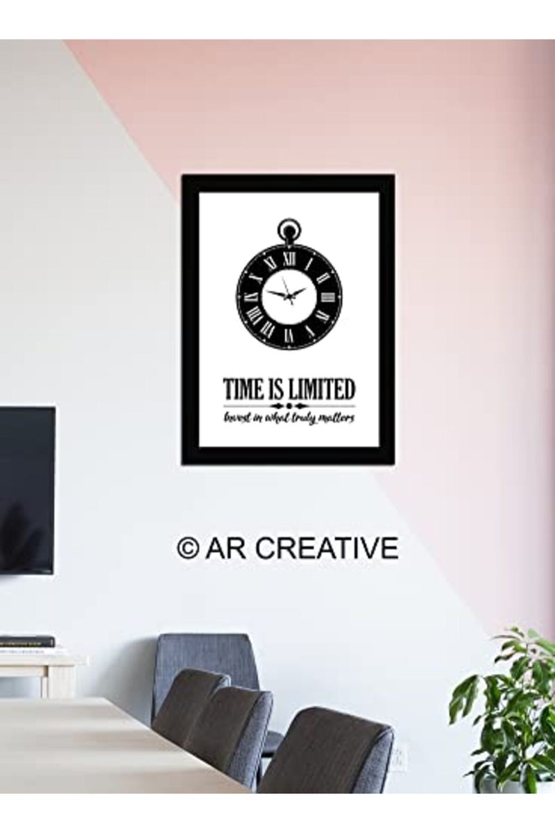 AR Creative Time Is Limited Motivational Quote Framed Wall Poster - Image 2