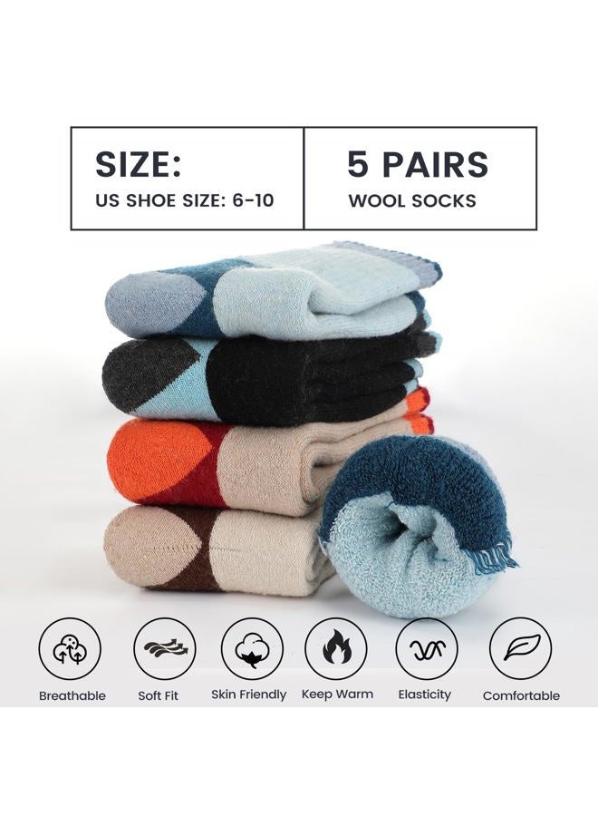 coclothy Wool Socks for Women - Womens Wool Socks Winter Sock for men Warm Thick Knit Soft Vintage Casual Crew Sock - Image 4
