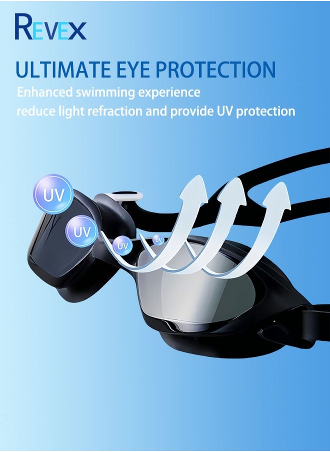 REVEX Swimming Goggles Upgraded Frame Racing Anti - fog UV Resistance No Leakage Swim Goggles Men Women  - Image 2