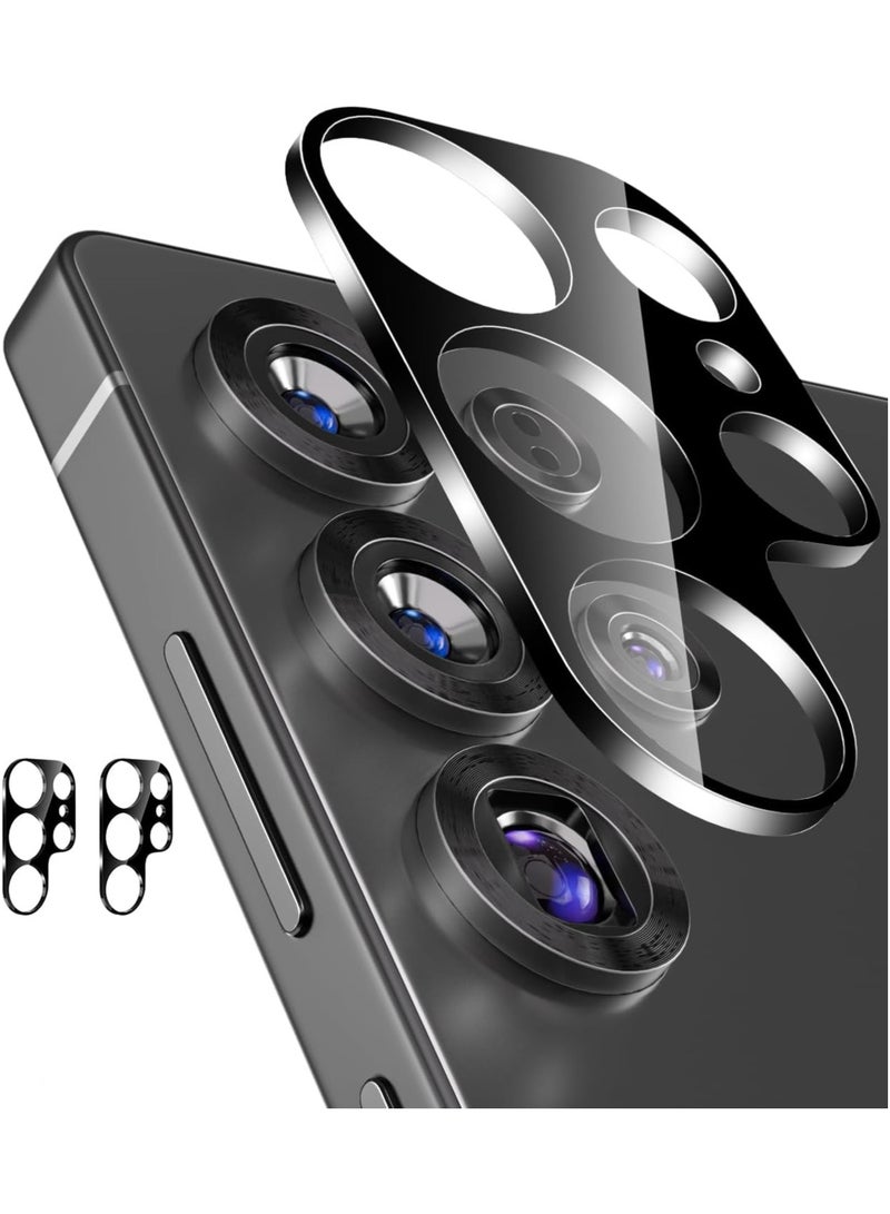 [2 Pack Camera Lens Protector for Samsung Galaxy S25 Ultra, 9H Tempered Glass Lens Cover, Anti-Scratch & Case Friendly [Not Affect Flash & Night Shot],Black  - Image 1