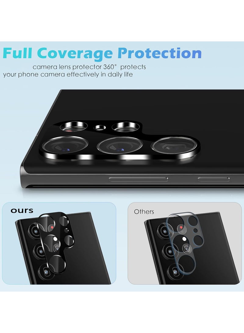 [2 Pack Camera Lens Protector for Samsung Galaxy S25 Ultra, 9H Tempered Glass Lens Cover, Anti-Scratch & Case Friendly [Not Affect Flash & Night Shot],Black  - Image 3
