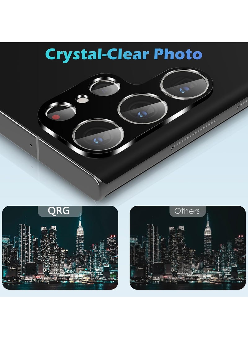 [2 Pack Camera Lens Protector for Samsung Galaxy S25 Ultra, 9H Tempered Glass Lens Cover, Anti-Scratch & Case Friendly [Not Affect Flash & Night Shot],Black  - Image 5