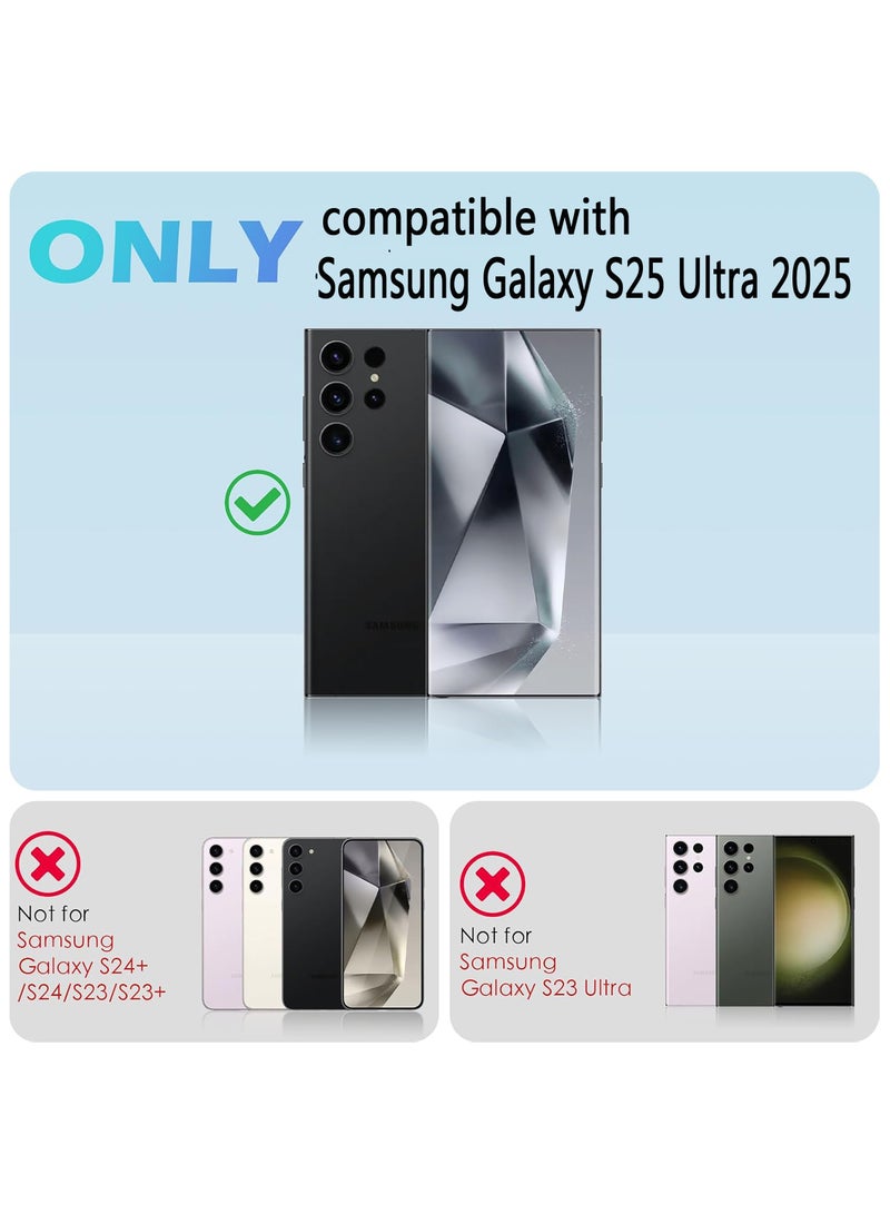 [2 Pack Camera Lens Protector for Samsung Galaxy S25 Ultra, 9H Tempered Glass Lens Cover, Anti-Scratch & Case Friendly [Not Affect Flash & Night Shot],Black  - Image 2
