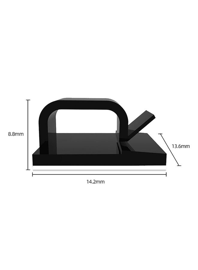 20 Pcs Adhesive Cable Clips, Wall Wire Clips for Cable Management Organizer, Strong Cord Clips Wire Holders for TV PC Cable Desktop Home Office (Black) - Image 2