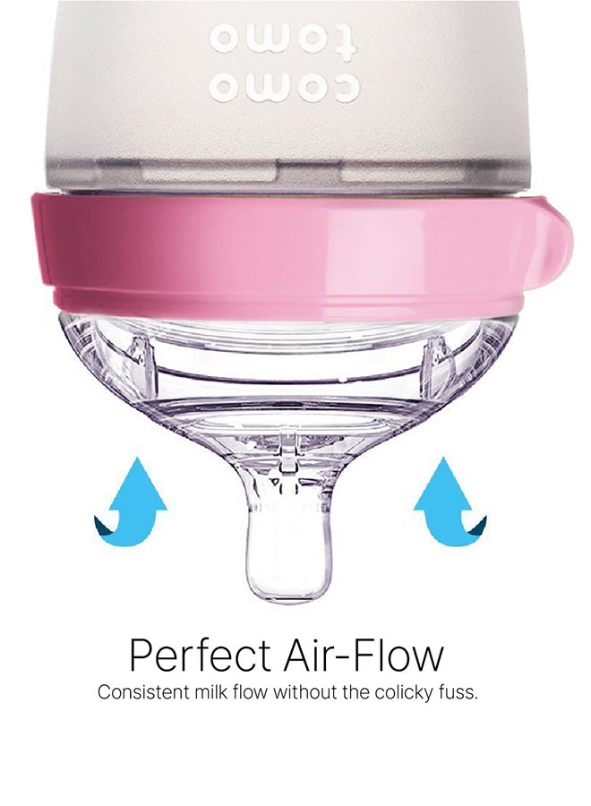 comotomo Natural Feel Baby Bottle 250 ML With Pack Of 2 Natural Teat Silicone Nipples, Y Shape Hole With Variable Flow, 6 Months + - Image 5