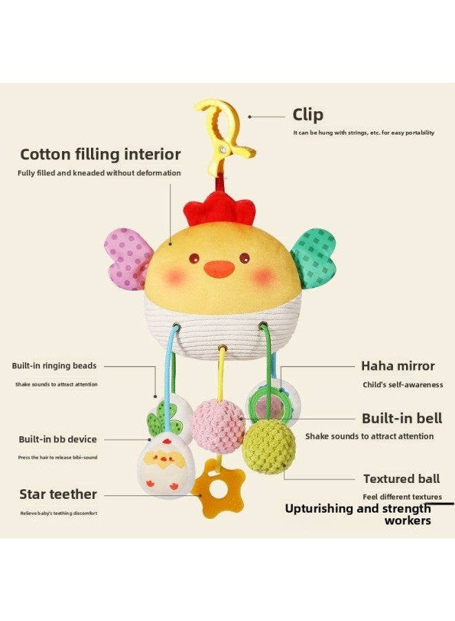 Baby Stroller Pendant Toy Rattle Baby Bed Bell Can Clip Newborn Car Wind Chime Comfort Safety Seat-Color:【cute Chicken + Cute Elephant】 Comes With A Powerful Clip 【baby Soothing Artifact】 - Image 4
