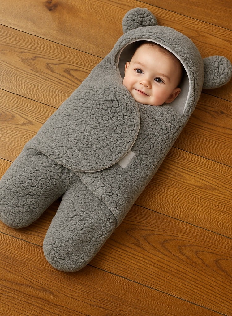 Y&D Grey 1-Piece Soft Baby Swaddling Baby Swaddle Wrap, 0-3 Months, 100% Breathable Cotton Swaddlers Sleep Sack with Adjustable Wings for Baby Boys and Baby Girls - Image 1