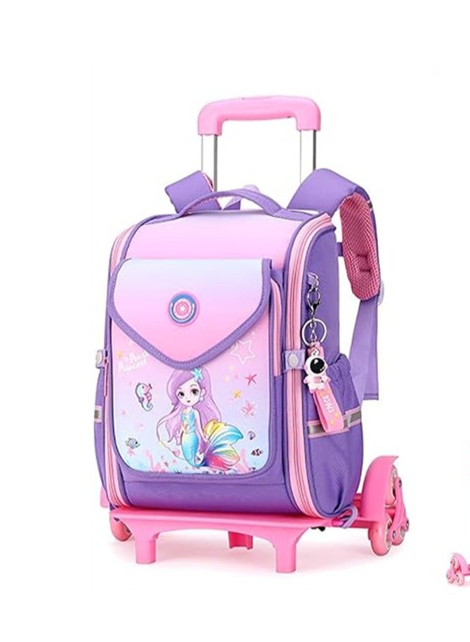 Children Trolley School Bags Large Capacity Bookbag Students Rolling Backpack Travel Wheeled Luggage Bag for Elementary Girls Schoolbag - Image 1