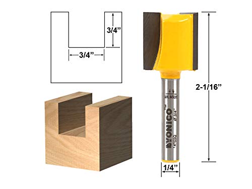 YONICO Router Bits Straight Bit 3/4-Inch Diameter X 3/4-Inch Height 1/4-Inch Shank 14955q - Image 2