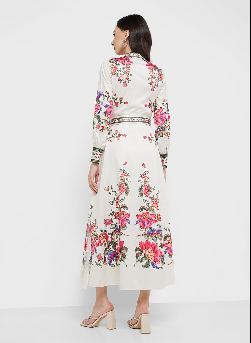 ELLA Floral Belted Dress - Image 2