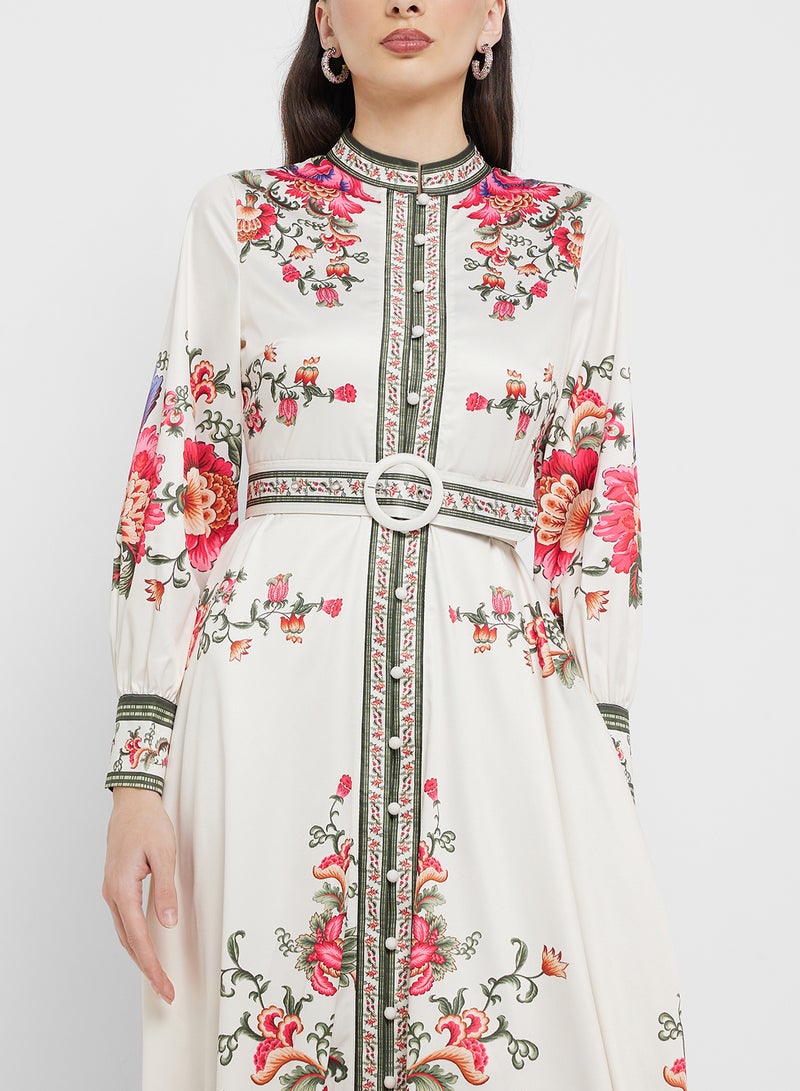 ELLA Floral Belted Dress - Image 3