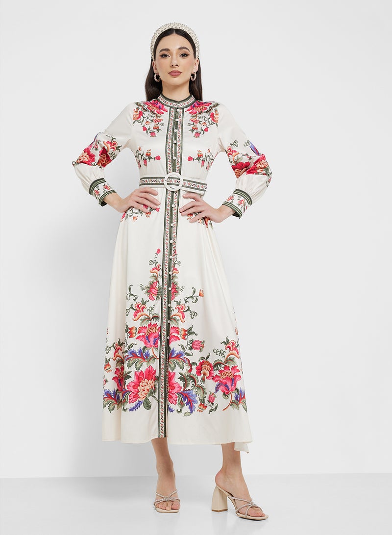 ELLA Floral Belted Dress - Image 4