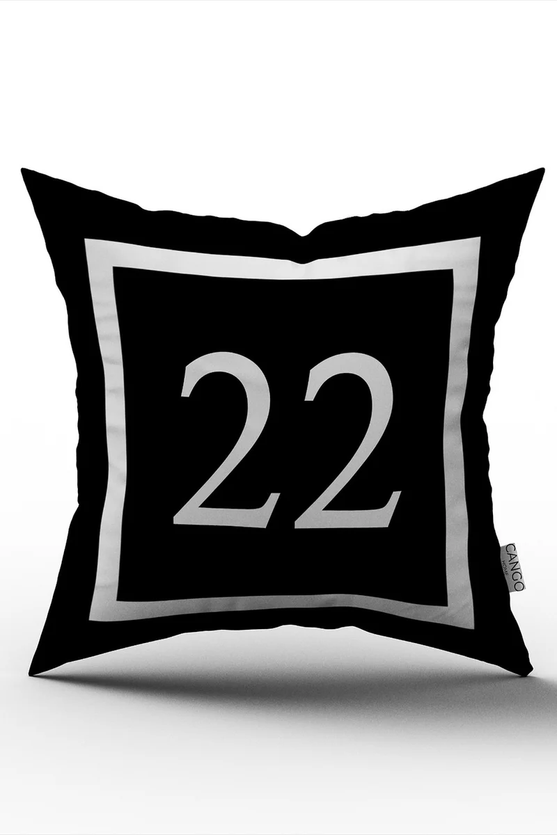 Cango Home Digital Printing Throw Pillow Cover with Numbers 22