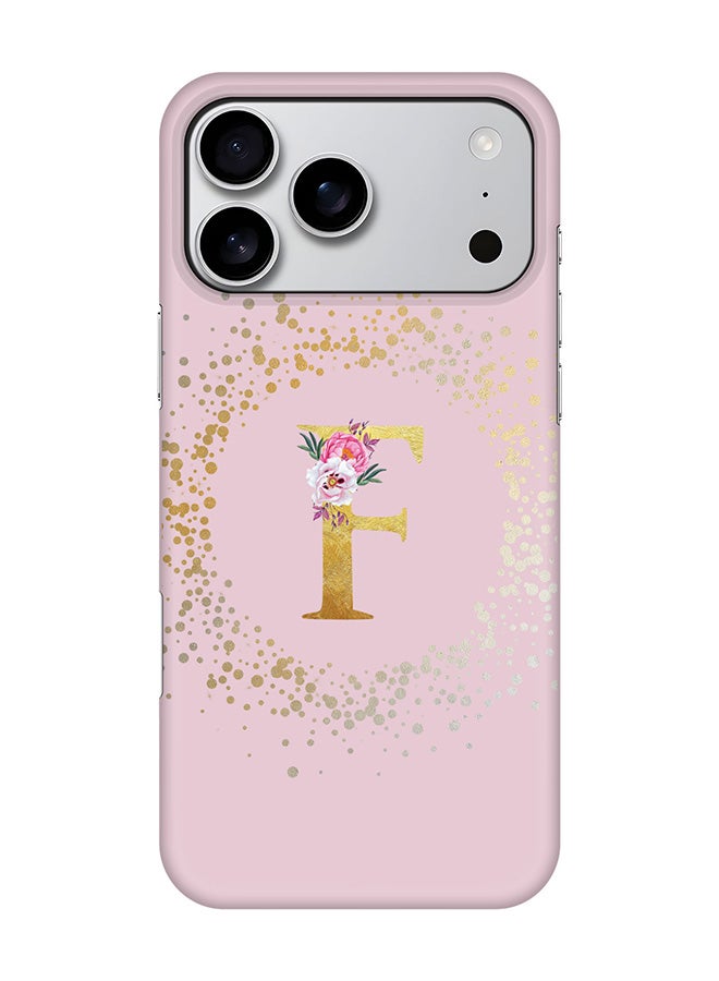 Stylizedd For iPhone 17 Pro Max,Case, [Compatible with MagSafe] Magnetic cover Slim fit Protection Matte, - Custom Monogram Floral - F  (Pink )
