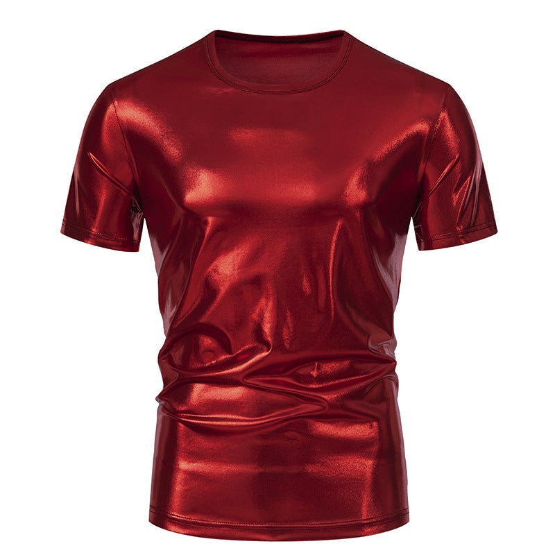 Men'S Party Stage Bright Short Sleeve Round Neck T-Shirt 004P30 - Image 1
