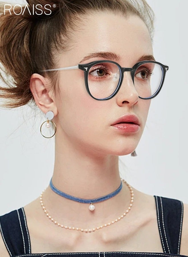 رويس نظارة نسائية لحجب الضوء الأزرق، نظارة دائرية للكمبيوتر وللقراءة والألعاب والتلفزيون والهواتف بفلتر الضوء الأزرق، نظارات الموضة المضادة لإجهاد العين والصداع - Image 2