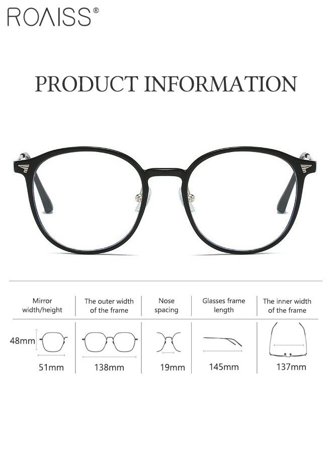 رويس نظارة نسائية لحجب الضوء الأزرق، نظارة دائرية للكمبيوتر وللقراءة والألعاب والتلفزيون والهواتف بفلتر الضوء الأزرق، نظارات الموضة المضادة لإجهاد العين والصداع - Image 3