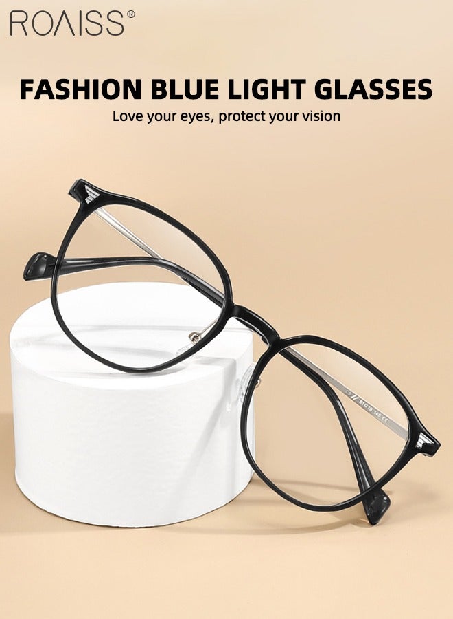 رويس نظارة نسائية لحجب الضوء الأزرق، نظارة دائرية للكمبيوتر وللقراءة والألعاب والتلفزيون والهواتف بفلتر الضوء الأزرق، نظارات الموضة المضادة لإجهاد العين والصداع - Image 5