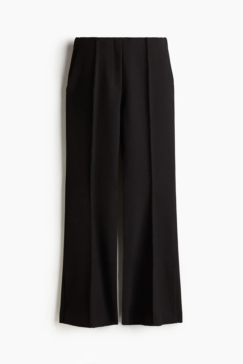 H&M Flared slit-hem twill trousers