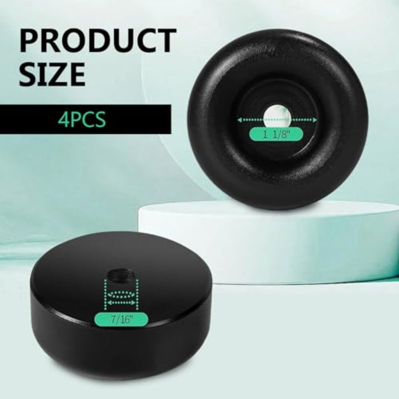 4 PCS Trailer Door Bumper Stop, 2.5" Bumper Shock Absorber Pad, Round Rubber Sound Insulation Buffer Protection Pad with 7/16" Hole, for Truck, Cargo, RV Doors Black - Image 2