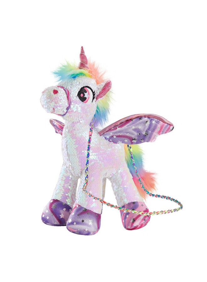 Cozyworld Sequin Unicorn White Pink Crossbody Bag Kids Cute Birthday Gift Healing Girl Doll Christmas Present