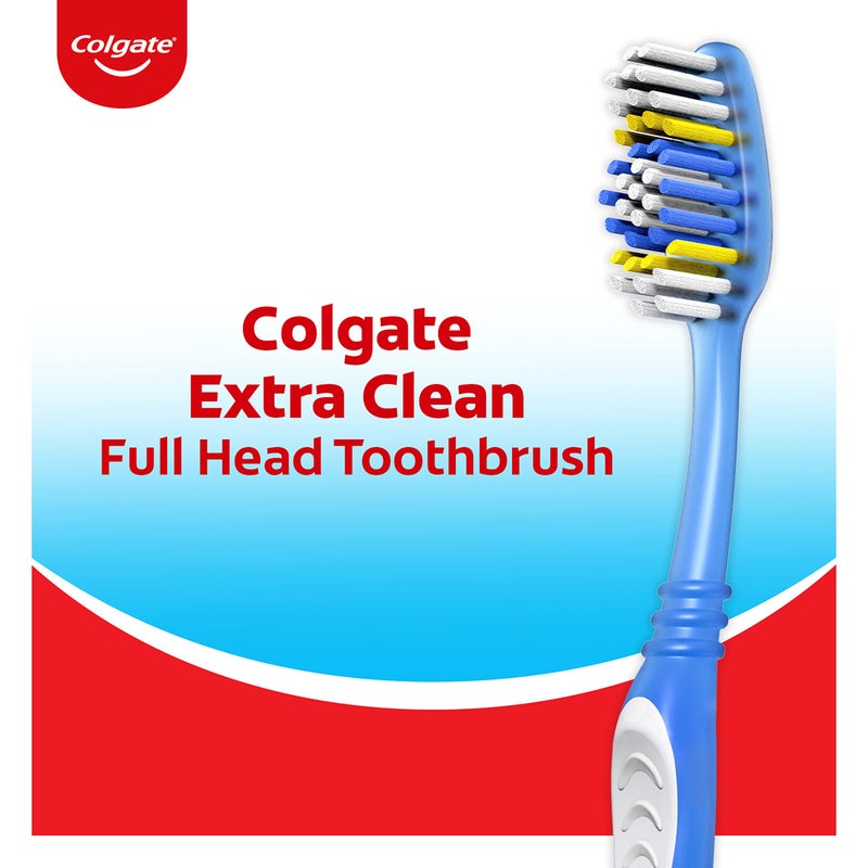 Colgate Extra Clean Toothbrush, Soft Toothbrush for Adults, 6 Count (Pack of 1) - Image 2