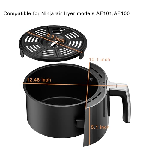 Croask Air Fryer Basket and Crisper Plate for Ninja AF101,Accessories for Ninja AF100 Air Fryer,4QT Replacement Basket,Non-Stick Replacement Parts - Image 2