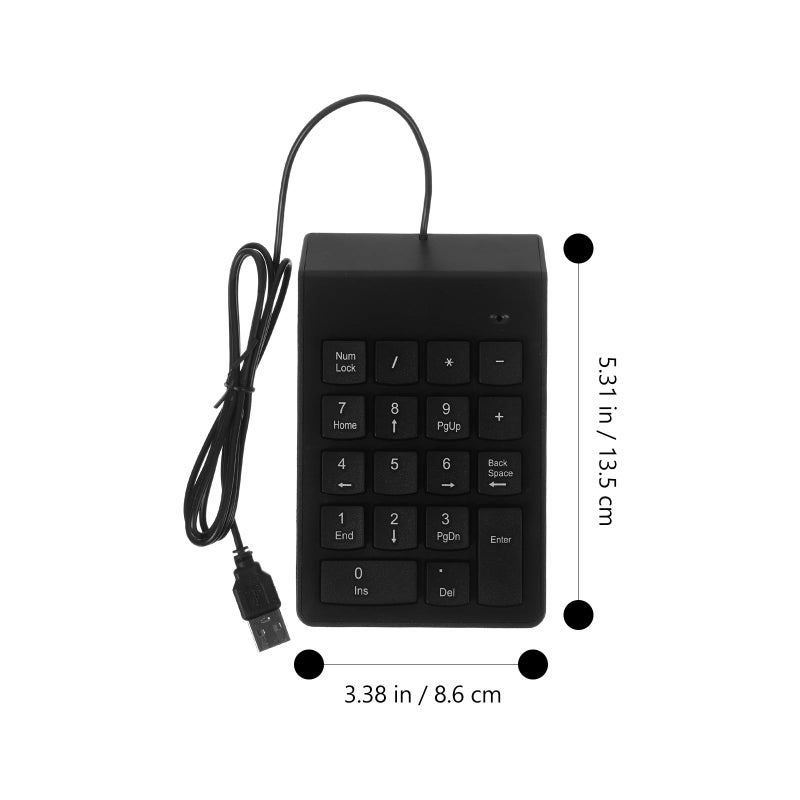 USB Numeric Keypad 19 Key Wired Number Pad Portable for Laptop Desktop Accounting - Image 3