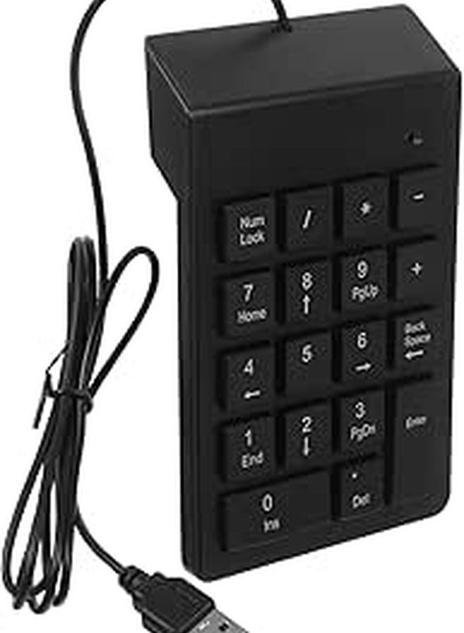 USB Numeric Keypad 19 Key Wired Number Pad Portable for Laptop Desktop Accounting - Image 1