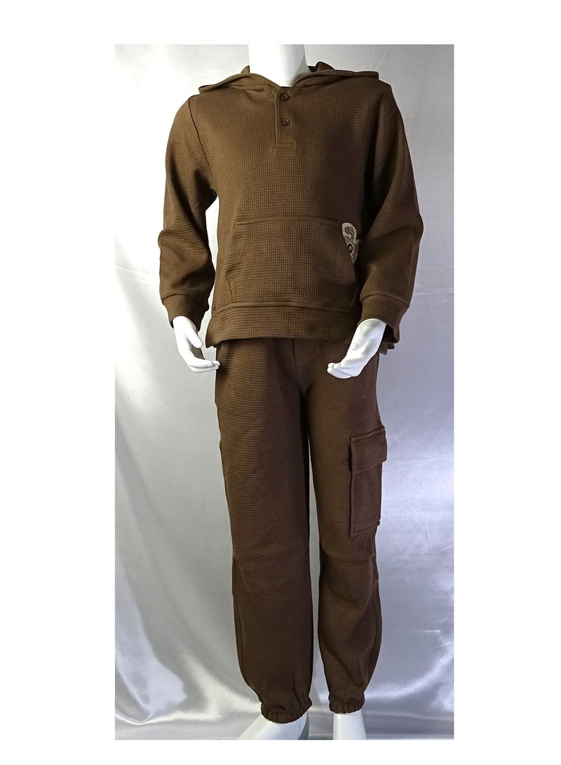 شلــــتر صناعة تركية فاخرة؛ طقم بنات مكون من قطعتين سويت شيرت و بنطلون قماش من مجموعة شلتر 35652 - Image 2