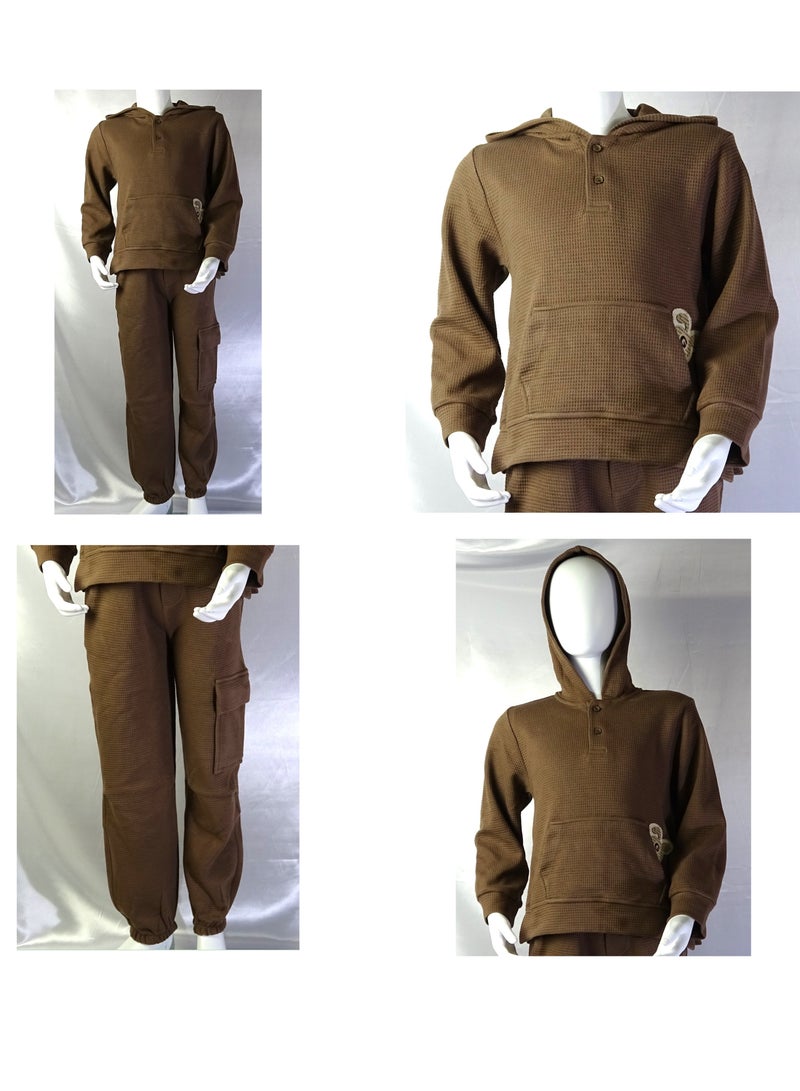 شلــــتر صناعة تركية فاخرة؛ طقم بنات مكون من قطعتين سويت شيرت و بنطلون قماش من مجموعة شلتر 35652 - Image 1