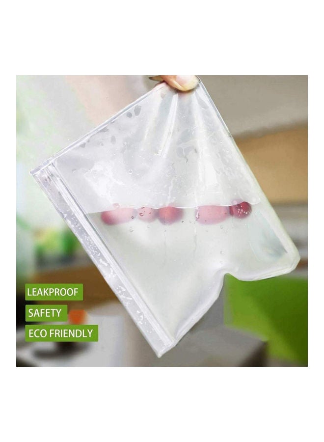 Pack Of 10 Leakproof Eco-Friendly Reusable Food Storage Bags White - Image 2