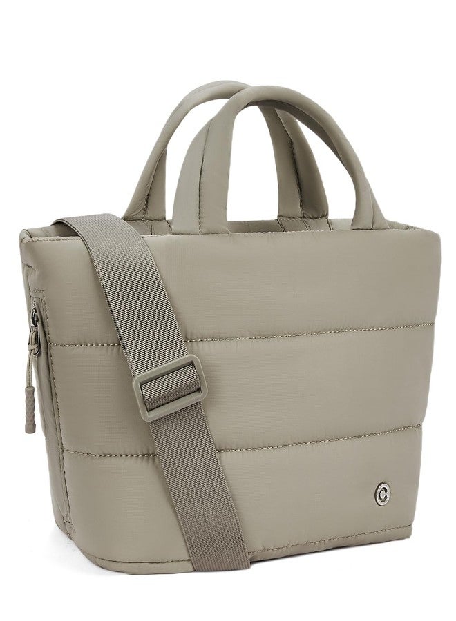 CHOLISS Small Puffer Tote Bag for Women - Quilted Crossbody Bags, Puffy Nylon Satchel Travel Handbags - Image 1