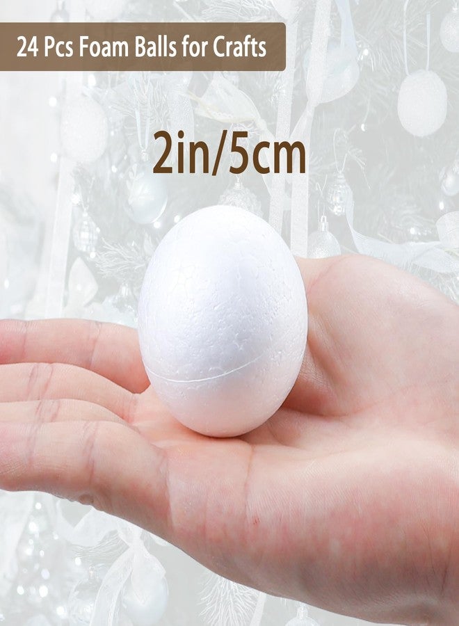 Lorigun 24 Pcs Foam Balls for Crafts, 2 Inch Styrofoam Balls DIY Christmas Ornaments Small Round White Polystyrene Spheres for Kids Arts Drawing, Model Making, Wedding Party Decoration - Image 2