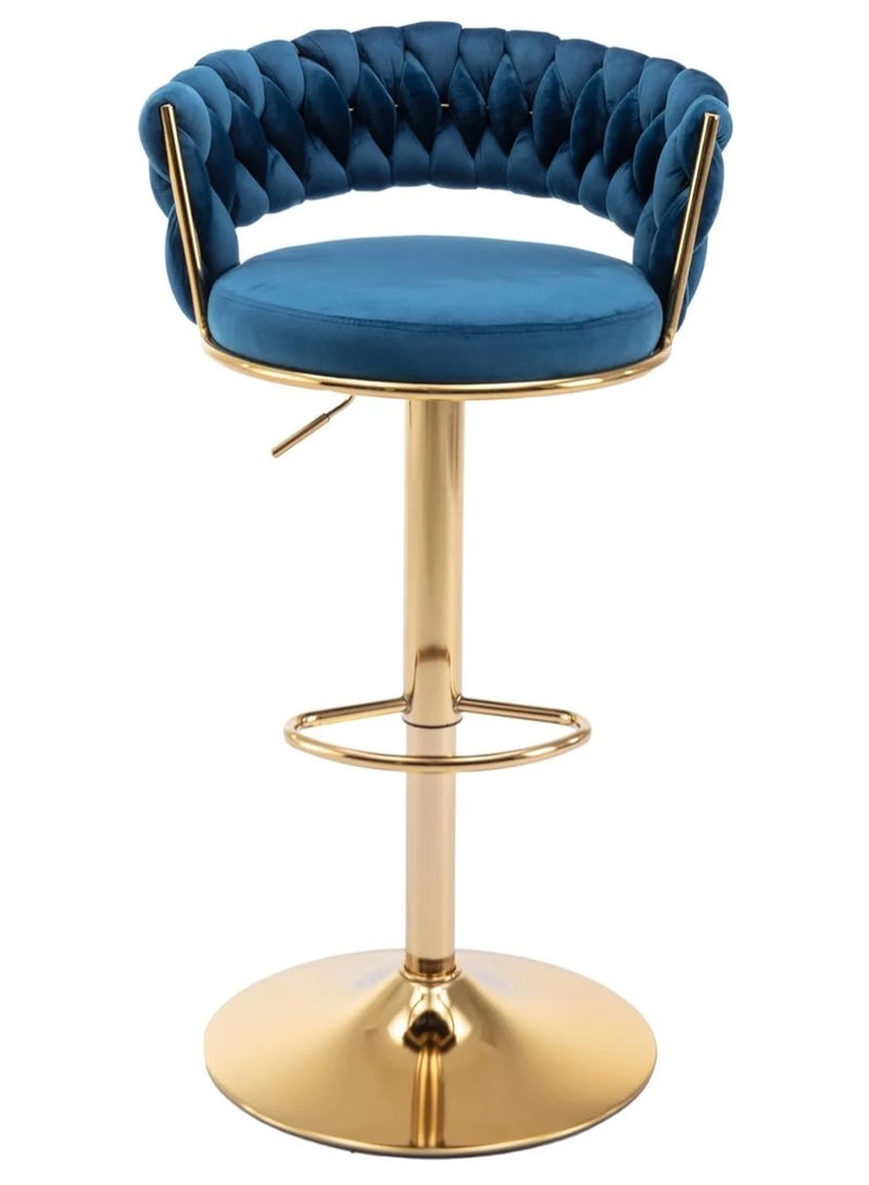 DubaiGallery Luxury bar Stool,Modern Round Adjustable Reception Chair, Gold Velvet Bar Chair, Kitchen high Dining Chair , Height Adjustable and 360° Swivel. Suitable for bar, Home, offce, Cafe - Image 1
