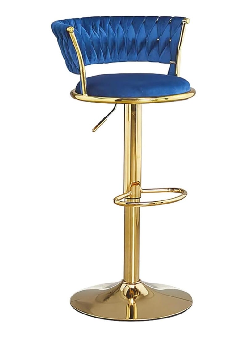 DubaiGallery Luxury bar Stool,Modern Round Adjustable Reception Chair, Gold Velvet Bar Chair, Kitchen high Dining Chair , Height Adjustable and 360° Swivel. Suitable for bar, Home, offce, Cafe - Image 3