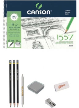 Glance Canson 1557 Pattern Drawing Block 35X50CM 120GR 15 Sheets Sketching Drawing Set 