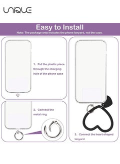 Unique Heart Loop Phone Lanyard with Key Chain Holder, Versatile & Comfortable Smartphone Wrist Strap, Ideal for Outdoor Activities, Compatible with Most Smartphones, 4 Packs Back Patch Included  - Image 3