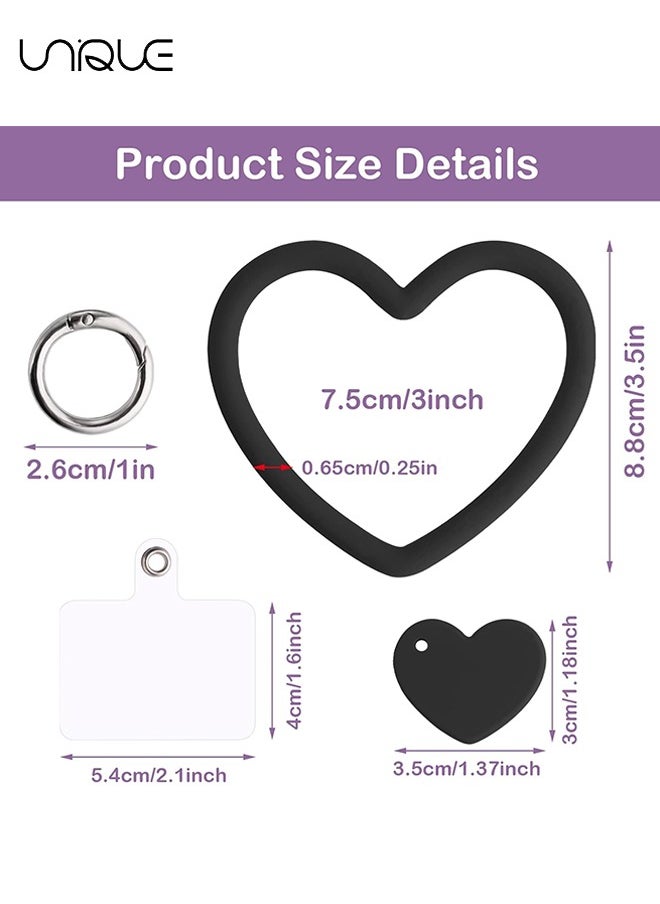 Unique - Heart Loop Phone Lanyard with Key Chain Holder, Versatile & Comfortable Smartphone Wrist Strap, Ideal for Outdoor Activities, Compatible with Most Smartphones, 4 Packs Back Patch Included - Image 1