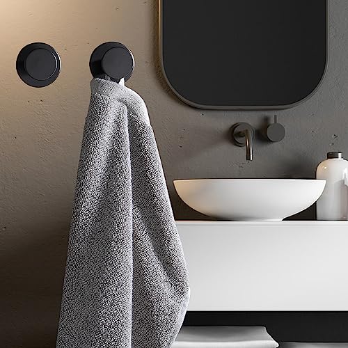 Orlif Bath Towel Hooks for Bathroom,4 Pack SUS304 Stainless Steel Robe Towel Hook Clothes Hook Home Storage Hooks Black Towel Hook Wall Mounted - Image 2