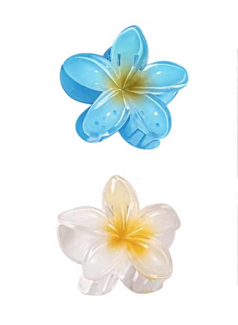 Generic 3 Pcs Flower Hair Clip, Strong Hold Nonslip Hair Clips, Hair Accessories for Holiday Gifts Accessory For Women Ponytails (Yellow+Blue+Pink)  - Image 2