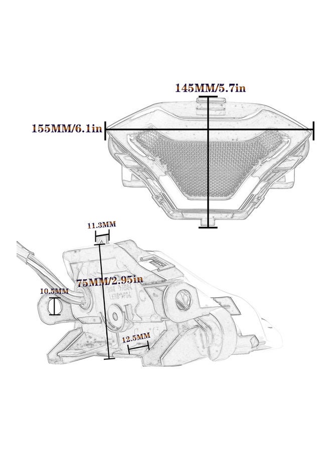 Loquat Motorcycle Brake Light Tail Lamp With LED Turn Signals Replacement For Yamaha YZF R3 R25 Y15ZR MT07 FZ07 LC150 - Image 4