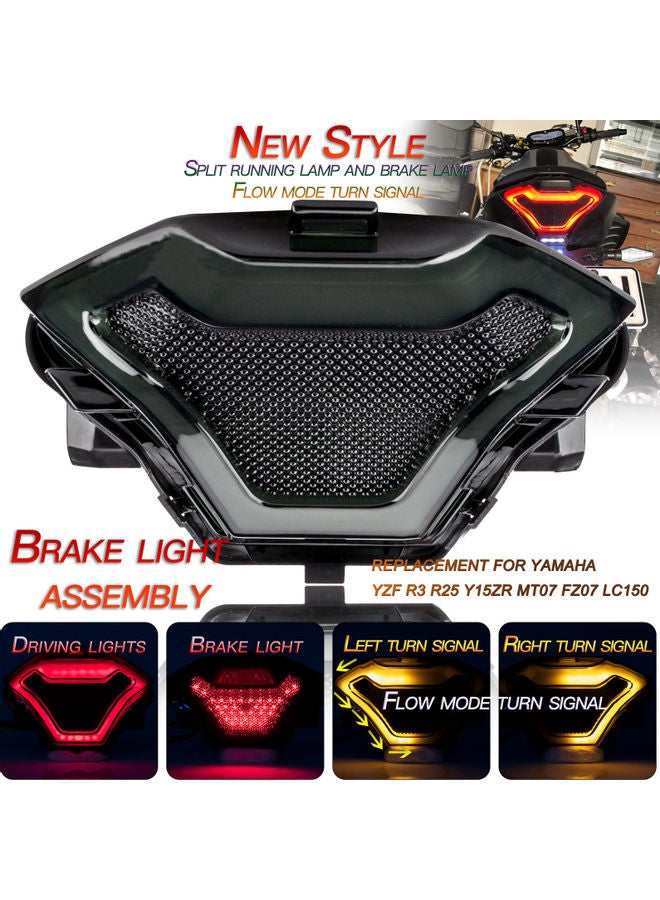 Loquat Motorcycle Brake Light Tail Lamp With LED Turn Signals Replacement For Yamaha YZF R3 R25 Y15ZR MT07 FZ07 LC150 - Image 1