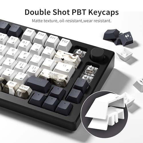 GMKWTL XVX Shine Through Keycaps, Japanese Ink Lotus Keycap Set, DoubleShot PBT Key caps with Dye-Sublimation, Cherry Profile Keyboard Keycaps for Gateron Cherry MX Switches Mechanical Keyboards - Image 4