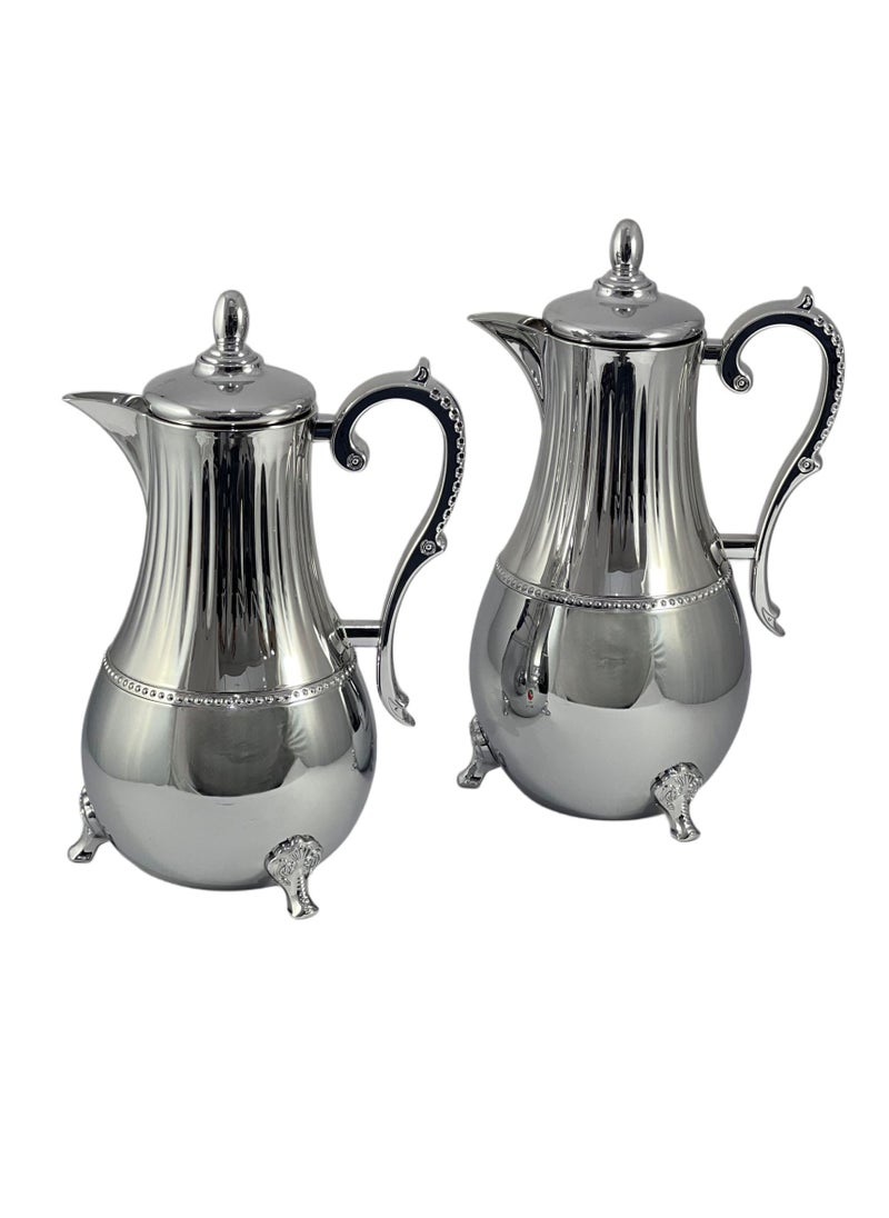 Home Maker Flask 0.75L/1L 2-Piece Set - Stainless Steel Silver  - Image 1