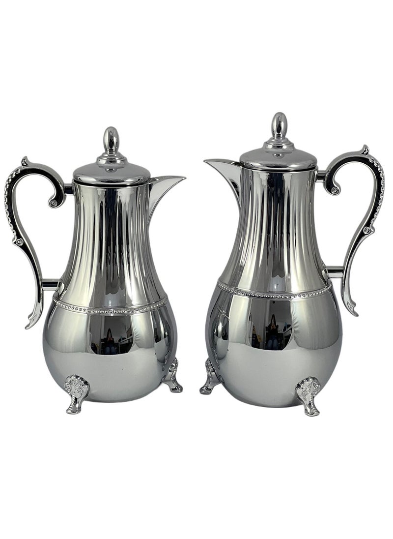 Home Maker Flask 0.75L/1L 2-Piece Set - Stainless Steel Silver  - Image 2