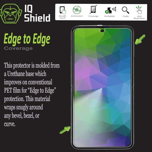 IQShield 2 Pack Screen Protector with Samsung Galaxy Z Flip 3 5G (Not Glass) Easy Install Ultra Thin Smudge Resistant Anti-Scratch Anti-Bubble Clear TPU Film - Image 4