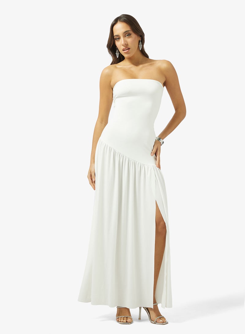 Ginger Bandeau Dropwaist Dress with Scarf - Image 4