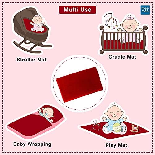 Mee Mee Instadry Cotton Bed Protector Mattress Extra Absorbent, Breathable, Soft and Gentle, Reusable Waterproof Quick Dry Baby Cot Sheet for Toddler Infant, 0 to 36 Month, 140x220cm (Maroon) - Image 4